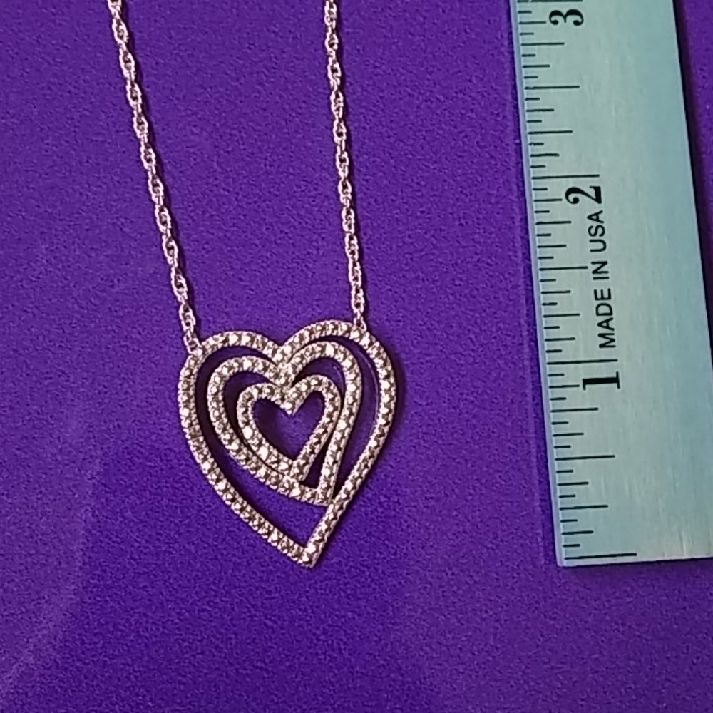 Beautiful Solid Silver Heart Necklace - image 2